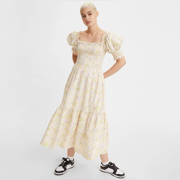 Levi’s ‘Moneta Smocked’ Midi Dress - Picture 1 of 4